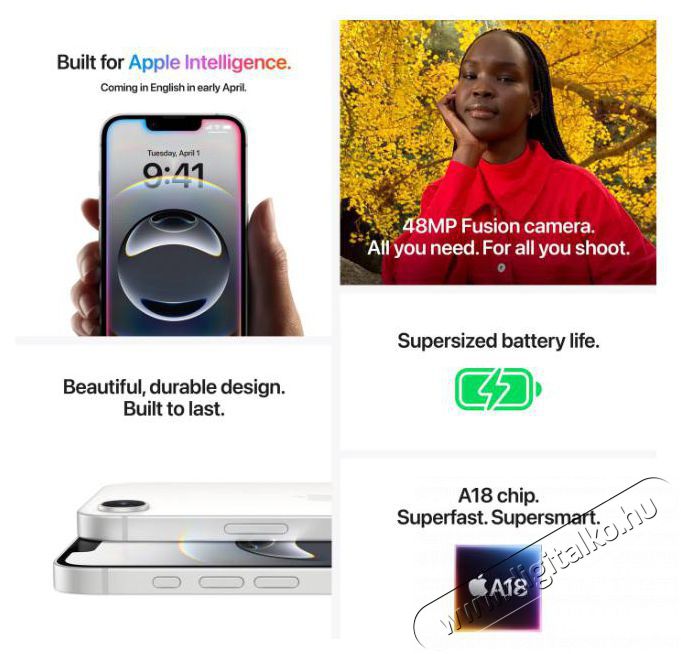 Apple iPhone 16e 512 GB feh&eacute;r Mobil / Kommunik&aacute;ci&oacute; / Smart - Okostelefon - iOS - 526852