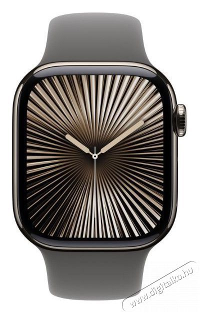 Apple Watch Series 10 42mm Cellular Natural Titanium Case with Stone Grey Sport Band - M/L Mobil / Kommunik&aacute;ci&oacute; / Smart - Okos eszk&ouml;z - Okos&oacute;ra - 523669