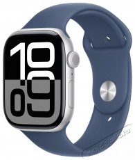 Apple Watch Series 10 46mm Cellular Silver Aluminium Case with Denim Sport Band - S/M Mobil / Kommunik&aacute;ci&oacute; / Smart - Okos eszk&ouml;z - Okos&oacute;ra - 523668