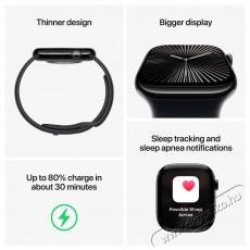 Apple Watch Series 10 46mm Cellular Silver Aluminium Case with Denim Sport Band - S/M Mobil / Kommunik&aacute;ci&oacute; / Smart - Okos eszk&ouml;z - Okos&oacute;ra - 523668