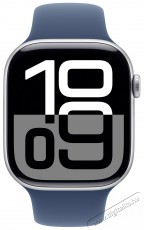 Apple Watch Series 10 46mm Cellular Silver Aluminium Case with Denim Sport Band - S/M Mobil / Kommunik&aacute;ci&oacute; / Smart - Okos eszk&ouml;z - Okos&oacute;ra - 523668