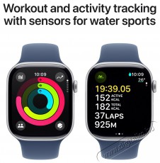 Apple Watch Series 10 46mm Cellular Silver Aluminium Case with Denim Sport Band - S/M Mobil / Kommunik&aacute;ci&oacute; / Smart - Okos eszk&ouml;z - Okos&oacute;ra - 523668