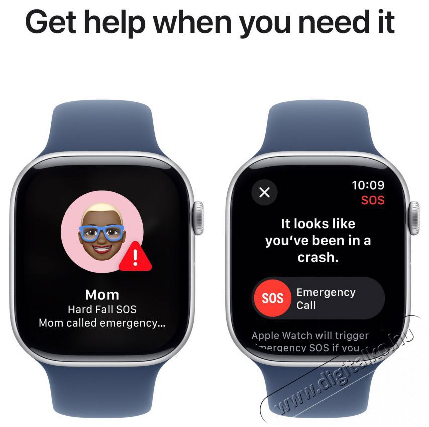 Apple Watch Series 10 46mm Cellular Silver Aluminium Case with Denim Sport Band - S/M Mobil / Kommunik&aacute;ci&oacute; / Smart - Okos eszk&ouml;z - Okos&oacute;ra - 523668