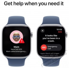 Apple Watch Series 10 46mm Cellular Silver Aluminium Case with Denim Sport Band - S/M Mobil / Kommunik&aacute;ci&oacute; / Smart - Okos eszk&ouml;z - Okos&oacute;ra - 523668