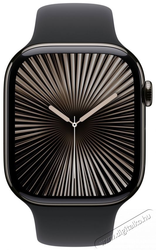 Apple Watch Series 10 46mm Cellular Slate Titanium Case with Black Sport Band - S/M Mobil / Kommunik&aacute;ci&oacute; / Smart - Okos eszk&ouml;z - Okos&oacute;ra - 523656