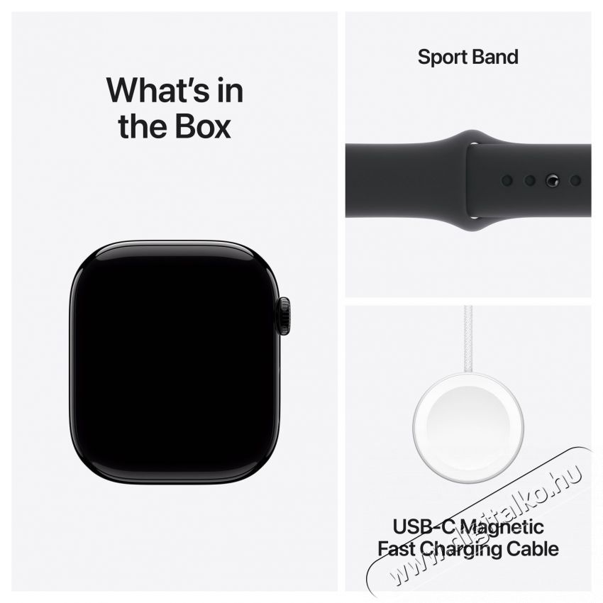 Apple Watch Series 10 46mm Cellular Slate Titanium Case with Black Sport Band - S/M Mobil / Kommunik&aacute;ci&oacute; / Smart - Okos eszk&ouml;z - Okos&oacute;ra - 523656