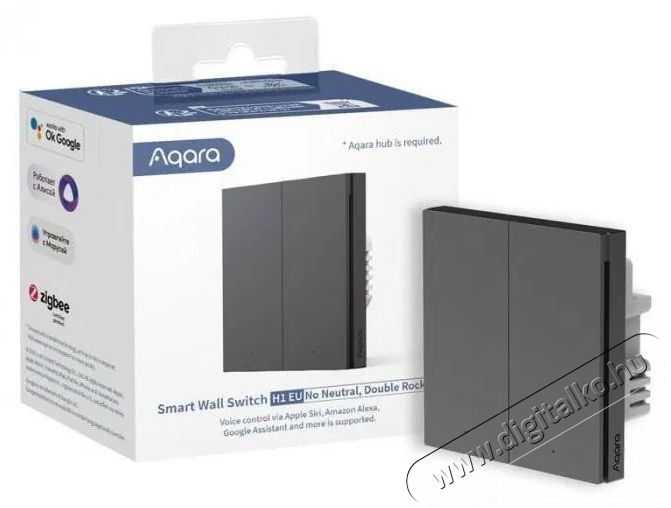 AQARA Smart Wall Switch H1 (No Neutral, Double Rocker), sz&uuml;rke H&aacute;ztart&aacute;s / Otthon / K&uuml;lt&eacute;r - Okos otthon - Kieg&eacute;sz&iacute;tő - 523763