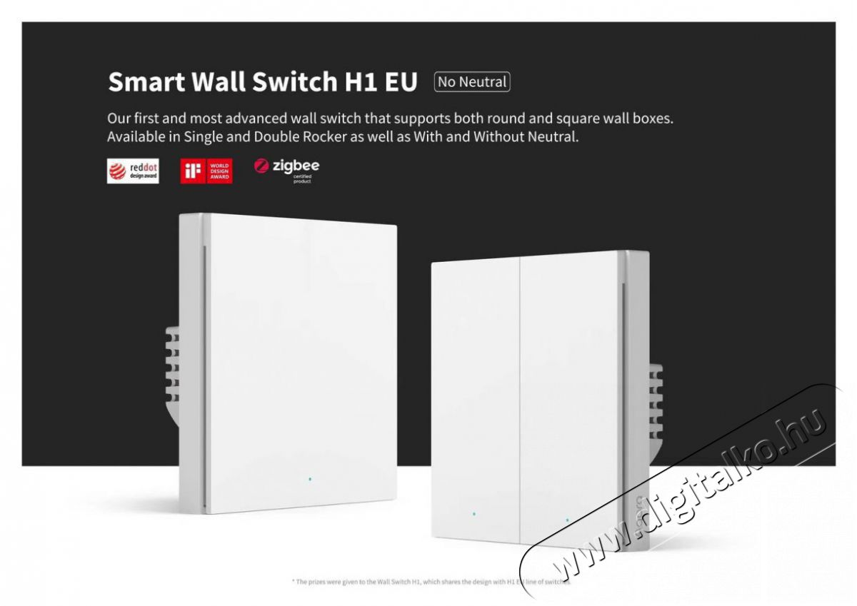 AQARA Smart Wall Switch H1 (With Neutral, Double Rocker) H&aacute;ztart&aacute;s / Otthon / K&uuml;lt&eacute;r - Okos otthon - Kieg&eacute;sz&iacute;tő - 523766