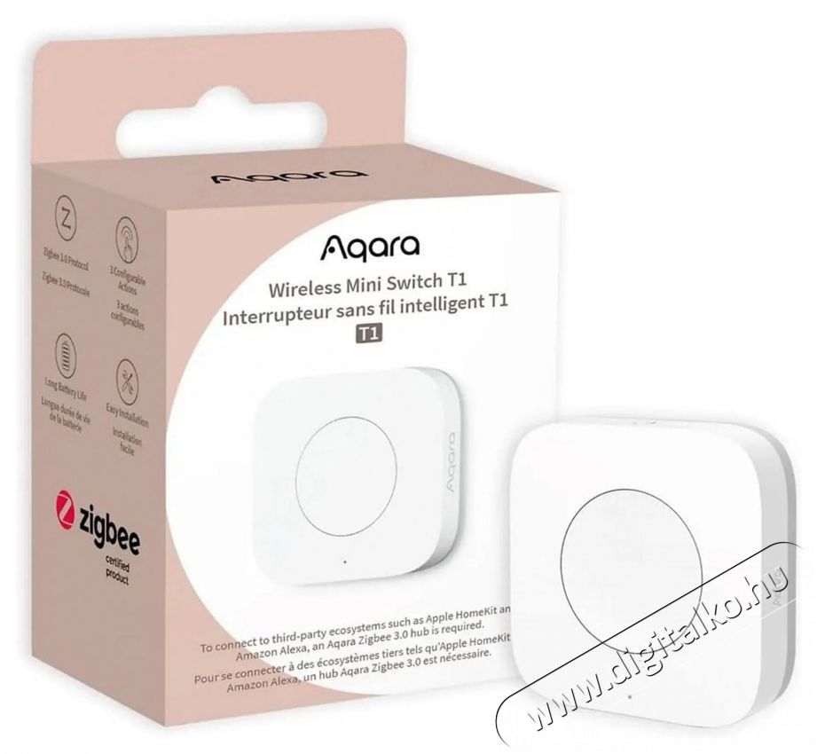 AQARA Wireless Mini Switch T1 H&aacute;ztart&aacute;s / Otthon / K&uuml;lt&eacute;r - Okos otthon - Kieg&eacute;sz&iacute;tő - 523773