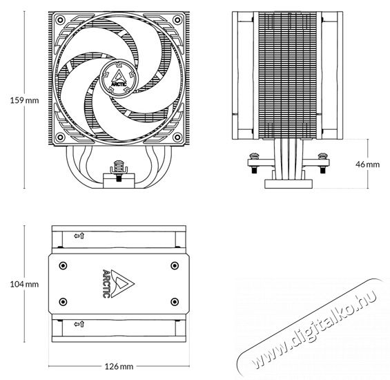 ARCTIC Freezer 36 A-RGB feh&eacute;r processzorhűtő Iroda &eacute;s sz&aacute;m&iacute;t&aacute;stechnika - Sz&aacute;m&iacute;t&oacute;g&eacute;p tartoz&eacute;k - Processzor - 500109
