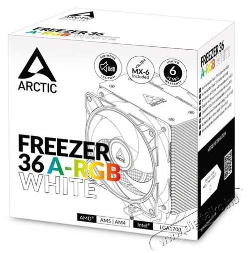 ARCTIC Freezer 36 A-RGB feh&eacute;r processzorhűtő Iroda &eacute;s sz&aacute;m&iacute;t&aacute;stechnika - Sz&aacute;m&iacute;t&oacute;g&eacute;p tartoz&eacute;k - Processzor - 500109