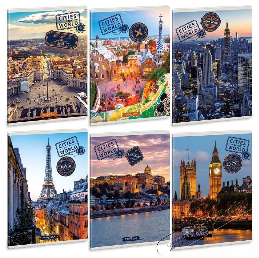 ARS UNA Cities of the World 5223 A5 extra kapcsos vonalas f&uuml;zet Egy&eacute;b - Nem forgalmazzuk ! - 398212