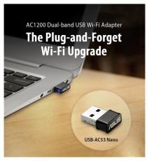 Asus Wireless Adapter Usb Dual Band AC1200, USB-AC53 NANO Iroda &eacute;s sz&aacute;m&iacute;t&aacute;stechnika - H&aacute;l&oacute;zat - H&aacute;l&oacute;zati kieg&eacute;sz&iacute;tő - 487100