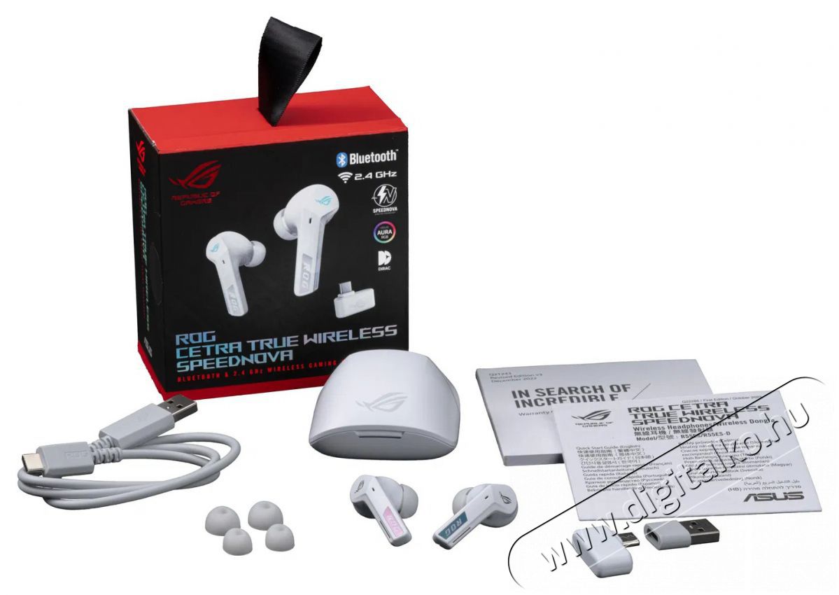Asus ROG Cetra True Wireless SpeedNova White Audio-Video / Hifi / Multim&eacute;dia - F&uuml;l &eacute;s Fejhallgat&oacute;k - F&uuml;lhallgat&oacute; mikrofonnal / headset - 509865