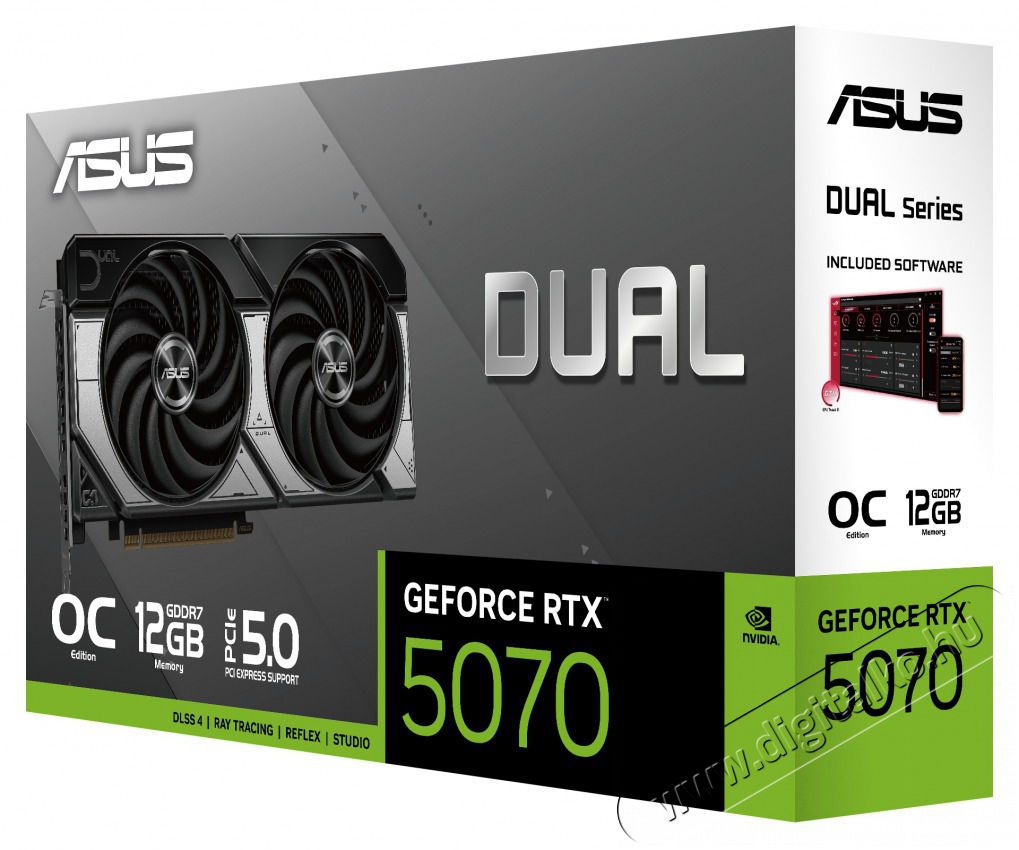 Asus Dual GeForce RTX 5070 OC Edition nVidia 12GB GDDR7 192bit PCIe vide&oacute;k&aacute;rtya Iroda &eacute;s sz&aacute;m&iacute;t&aacute;stechnika - Sz&aacute;m&iacute;t&oacute;g&eacute;p tartoz&eacute;k - Videok&aacute;rtya - 513761