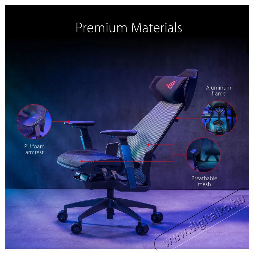 Asus ROG Destrier Ergo Gaming Chair Iroda &eacute;s sz&aacute;m&iacute;t&aacute;stechnika - Egy&eacute;b sz&aacute;m&iacute;t&aacute;stechnikai term&eacute;k - 523828