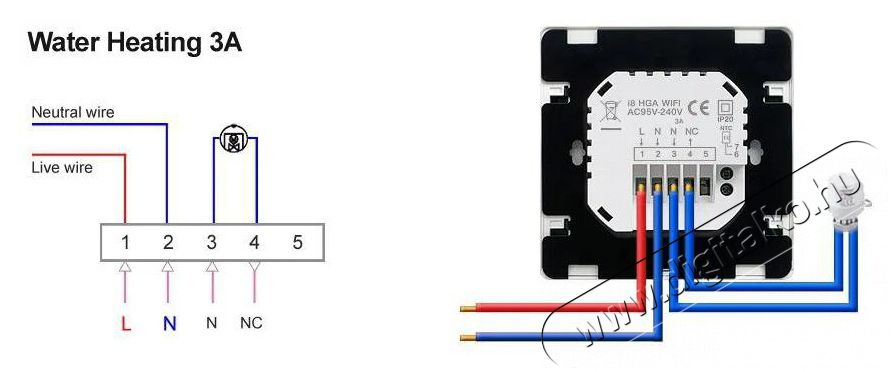 AVATTO WT50-WH-3A WiFi for Water Heating H&aacute;ztart&aacute;s / Otthon / K&uuml;lt&eacute;r - Okos otthon - Termoszt&aacute;t - 508060