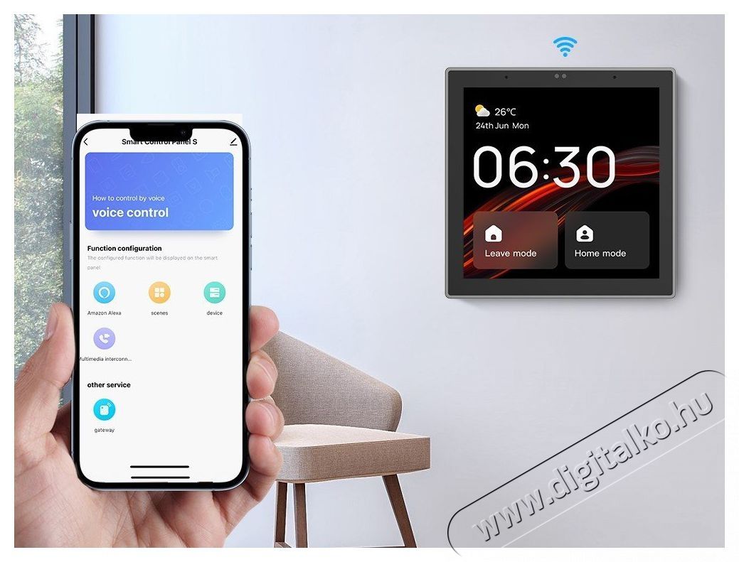 AVATTO T6E Smart home Control Panel H&aacute;ztart&aacute;s / Otthon / K&uuml;lt&eacute;r - Okos otthon - Smart időj&aacute;r&aacute;s &aacute;llom&aacute;s - 508052