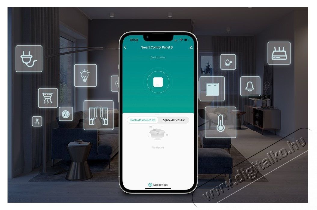 AVATTO T6E Smart home Control Panel H&aacute;ztart&aacute;s / Otthon / K&uuml;lt&eacute;r - Okos otthon - Smart időj&aacute;r&aacute;s &aacute;llom&aacute;s - 508052