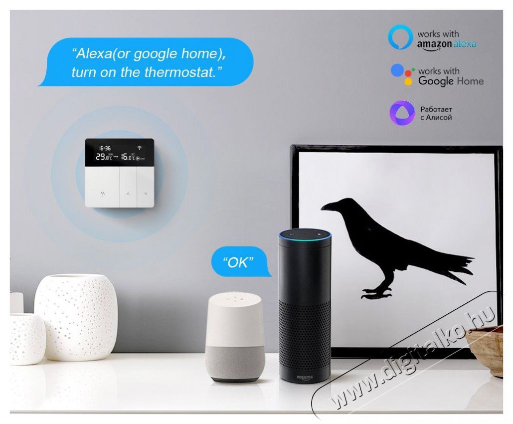 AVATTO WT50-WH-3A WiFi for Water Heating H&aacute;ztart&aacute;s / Otthon / K&uuml;lt&eacute;r - Okos otthon - Termoszt&aacute;t - 508060