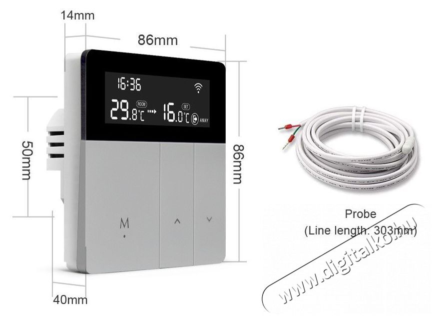 AVATTO WT50-WH-3A WiFi for Water Heating H&aacute;ztart&aacute;s / Otthon / K&uuml;lt&eacute;r - Okos otthon - Termoszt&aacute;t - 508060