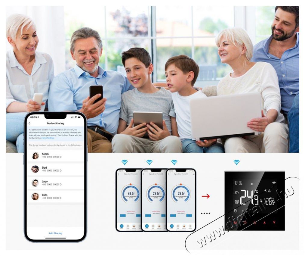 AVATTO ZWT100-16A Zigbee for Electric Heating H&aacute;ztart&aacute;s / Otthon / K&uuml;lt&eacute;r - Okos otthon - Termoszt&aacute;t - 508055