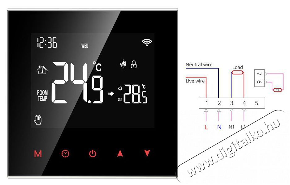 AVATTO ZWT100-16A Zigbee for Electric Heating H&aacute;ztart&aacute;s / Otthon / K&uuml;lt&eacute;r - Okos otthon - Termoszt&aacute;t - 508055