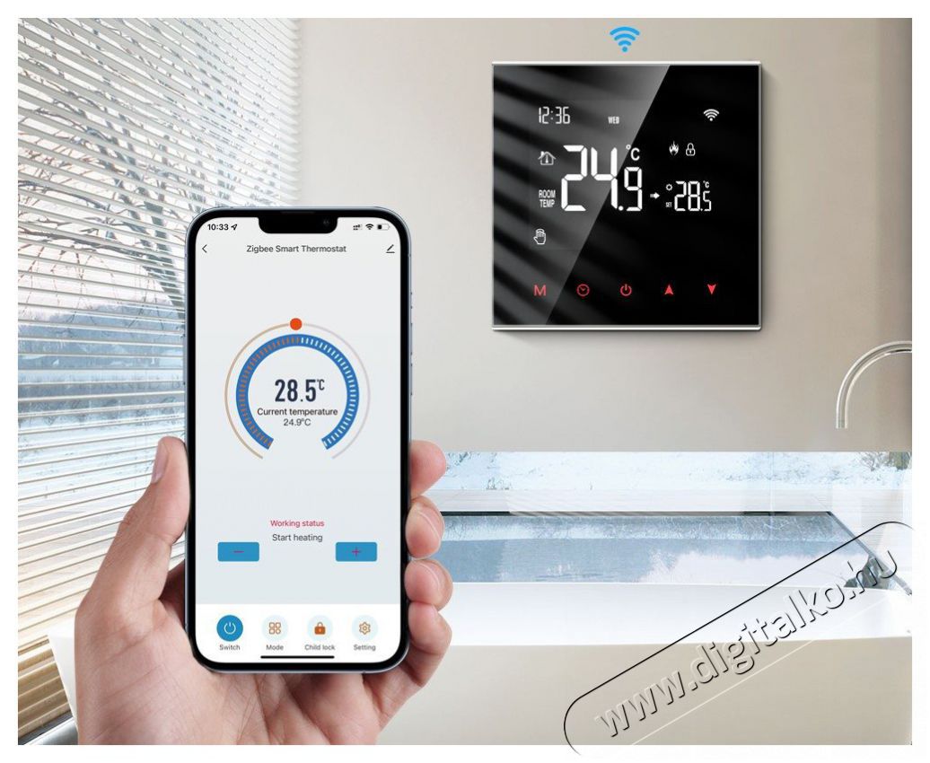 AVATTO ZWT100-16A Zigbee for Electric Heating H&aacute;ztart&aacute;s / Otthon / K&uuml;lt&eacute;r - Okos otthon - Termoszt&aacute;t - 508055