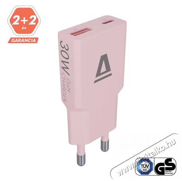 AVAX CH641P NANO SLIM 30W USB-C (PD3.0)+USB-A (QC3.0) pink h&aacute;l&oacute;zati t&ouml;ltő H&aacute;ztart&aacute;s / Otthon / K&uuml;lt&eacute;r - Vil&aacute;g&iacute;t&aacute;s / elektromoss&aacute;g - H&aacute;l&oacute;zati eloszt&oacute; / hosszabb&iacute;t&oacute; / adapter - 508651