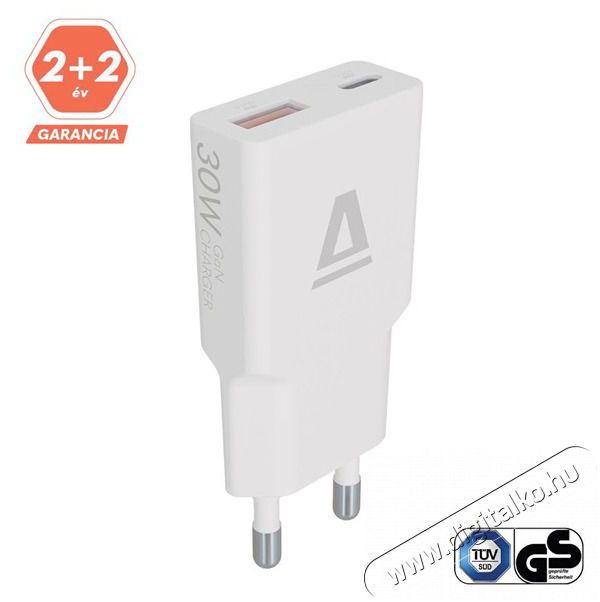 AVAX CH641W NANO SLIM 30W USB-C (PD3.0)+USB-A (QC3.0) feh&eacute;r h&aacute;l&oacute;zati t&ouml;ltő H&aacute;ztart&aacute;s / Otthon / K&uuml;lt&eacute;r - Vil&aacute;g&iacute;t&aacute;s / elektromoss&aacute;g - H&aacute;l&oacute;zati eloszt&oacute; / hosszabb&iacute;t&oacute; / adapter - 508650