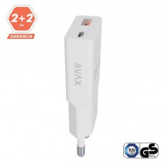 AVAX CH641W NANO SLIM 30W USB-C (PD3.0)+USB-A (QC3.0) feh&eacute;r h&aacute;l&oacute;zati t&ouml;ltő H&aacute;ztart&aacute;s / Otthon / K&uuml;lt&eacute;r - Vil&aacute;g&iacute;t&aacute;s / elektromoss&aacute;g - H&aacute;l&oacute;zati eloszt&oacute; / hosszabb&iacute;t&oacute; / adapter - 508650