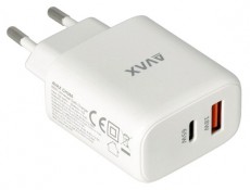 AVAX CH360 SPEEDY 65W GaN USB A (QC)+Type C (PD3.0) feh&eacute;r h&aacute;l&oacute;zati t&ouml;ltő Akkuk &eacute;s t&ouml;ltők - Li-ion akkumul&aacute;tor &eacute;s t&ouml;ltő (gy&aacute;ri) - T&ouml;ltő / h&aacute;l&oacute;zati adapter - 514752