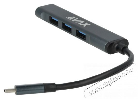 AVAX HB601 CONNECT+ Type C-4xUSB 3.0 HUB Iroda &eacute;s sz&aacute;m&iacute;t&aacute;stechnika - Notebook kieg&eacute;sz&iacute;tő - USB hub / eloszt&oacute; - 514979