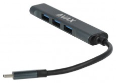 AVAX HB601 CONNECT+ Type C-4xUSB 3.0 HUB Iroda &eacute;s sz&aacute;m&iacute;t&aacute;stechnika - Notebook kieg&eacute;sz&iacute;tő - USB hub / eloszt&oacute; - 514979