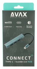 AVAX HB601 CONNECT+ Type C-4xUSB 3.0 HUB Iroda &eacute;s sz&aacute;m&iacute;t&aacute;stechnika - Notebook kieg&eacute;sz&iacute;tő - USB hub / eloszt&oacute; - 514979
