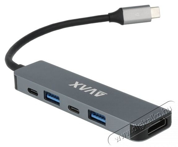 AVAX HB611 CONNECT+ 5in1 Multi Type C-HDMI(4k60Hz), TypeC, 2xUSB 3.0, PD 100W HUB Iroda &eacute;s sz&aacute;m&iacute;t&aacute;stechnika - Notebook kieg&eacute;sz&iacute;tő - USB hub / eloszt&oacute; - 514980