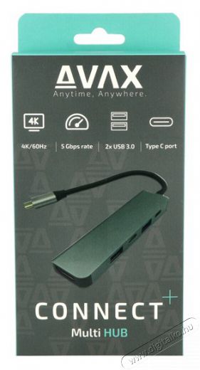 AVAX HB611 CONNECT+ 5in1 Multi Type C-HDMI(4k60Hz), TypeC, 2xUSB 3.0, PD 100W HUB Iroda &eacute;s sz&aacute;m&iacute;t&aacute;stechnika - Notebook kieg&eacute;sz&iacute;tő - USB hub / eloszt&oacute; - 514980
