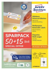 Avery L4744REV-65 96x50,8 mm visszaszedhető univerz&aacute;lis 50+15 lap 650 db-os etikett H&aacute;ztart&aacute;s / Otthon / K&uuml;lt&eacute;r - Szersz&aacute;m - Egy&eacute;b szersz&aacute;m - 508587