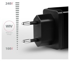 Axagon ACU-QS24 QC3.0 + 5V-1.2A fekete fali t&ouml;ltő Mobil / Kommunik&aacute;ci&oacute; / Smart - Mobiltelefon kieg&eacute;sz&iacute;tő / tok - H&aacute;l&oacute;zati-, aut&oacute;s t&ouml;ltő - 391113
