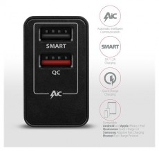 Axagon ACU-QS24 QC3.0 + 5V-1.2A fekete fali t&ouml;ltő Mobil / Kommunik&aacute;ci&oacute; / Smart - Mobiltelefon kieg&eacute;sz&iacute;tő / tok - H&aacute;l&oacute;zati-, aut&oacute;s t&ouml;ltő - 391113