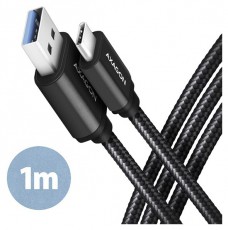 Axagon BUCM3-AM10AB USB-C 3.2 Gen 1 - USB-A 1 m fekete k&aacute;bel Iroda &eacute;s sz&aacute;m&iacute;t&aacute;stechnika - Sz&aacute;m&iacute;t&oacute;g&eacute;p tartoz&eacute;k - USB k&aacute;bel - 391156