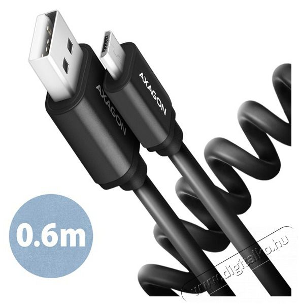Axagon BUMM-AM10TB Twister micro USB 2.0 B - USB 2.0 A 0,6 m fekete csavart k&aacute;bel Iroda &eacute;s sz&aacute;m&iacute;t&aacute;stechnika - Sz&aacute;m&iacute;t&oacute;g&eacute;p tartoz&eacute;k - USB k&aacute;bel - 391161