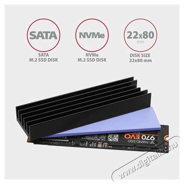 Axagon CLR-M2L10 alum&iacute;nium passz&iacute;v hűtő M.2 SSD-hez Iroda &eacute;s sz&aacute;m&iacute;t&aacute;stechnika - Egy&eacute;b sz&aacute;m&iacute;t&aacute;stechnikai term&eacute;k - 391469