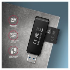 Axagon CRE-S2N Superspeed USB 3.2 Gen 1 Type-A, slim SD/microSD k&aacute;rtyaolvas&oacute; Mem&oacute;ria k&aacute;rtya / Pendrive - K&aacute;rtya olvas&oacute; - 392425