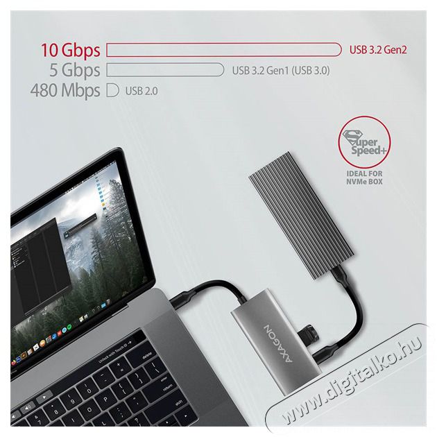 Axagon HMC-4G2 4 portos USB3.2. Gen 2 ez&uuml;stfekete HUB Iroda &eacute;s sz&aacute;m&iacute;t&aacute;stechnika - Notebook kieg&eacute;sz&iacute;tő - USB hub / eloszt&oacute; - 391754