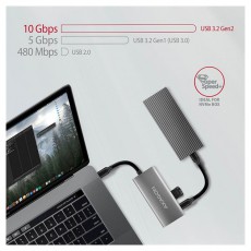 Axagon HMC-4G2 4 portos USB3.2. Gen 2 ez&uuml;stfekete HUB Iroda &eacute;s sz&aacute;m&iacute;t&aacute;stechnika - Notebook kieg&eacute;sz&iacute;tő - USB hub / eloszt&oacute; - 391754