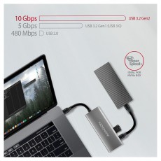 Axagon HMC-5G2 5 portos USB3.2. Gen 2 ez&uuml;stfekete HUB Iroda &eacute;s sz&aacute;m&iacute;t&aacute;stechnika - Notebook kieg&eacute;sz&iacute;tő - USB hub / eloszt&oacute; - 392364