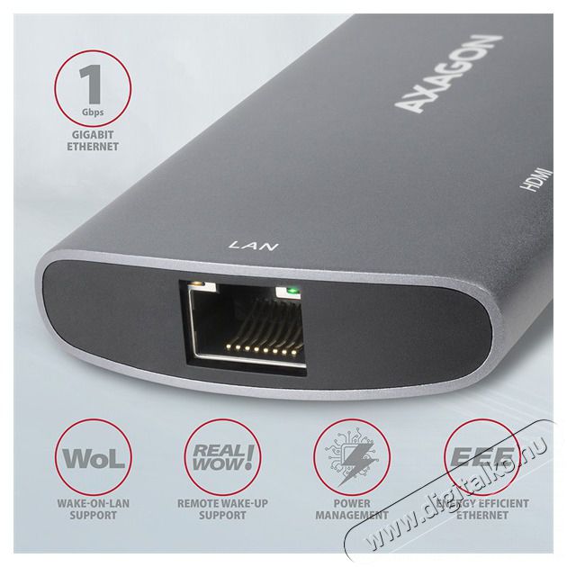 Axagon HMC-6M2 Superspeed USB-C Combo 6IN1 Hub - Ez&uuml;stfekete Iroda &eacute;s sz&aacute;m&iacute;t&aacute;stechnika - Notebook kieg&eacute;sz&iacute;tő - USB hub / eloszt&oacute; - 391757
