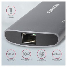 Axagon HMC-6M2 Superspeed USB-C Combo 6IN1 Hub - Ez&uuml;stfekete Iroda &eacute;s sz&aacute;m&iacute;t&aacute;stechnika - Notebook kieg&eacute;sz&iacute;tő - USB hub / eloszt&oacute; - 391757