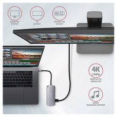 Axagon HMC-6M2 Superspeed USB-C Combo 6IN1 Hub - Ez&uuml;stfekete Iroda &eacute;s sz&aacute;m&iacute;t&aacute;stechnika - Notebook kieg&eacute;sz&iacute;tő - USB hub / eloszt&oacute; - 391757